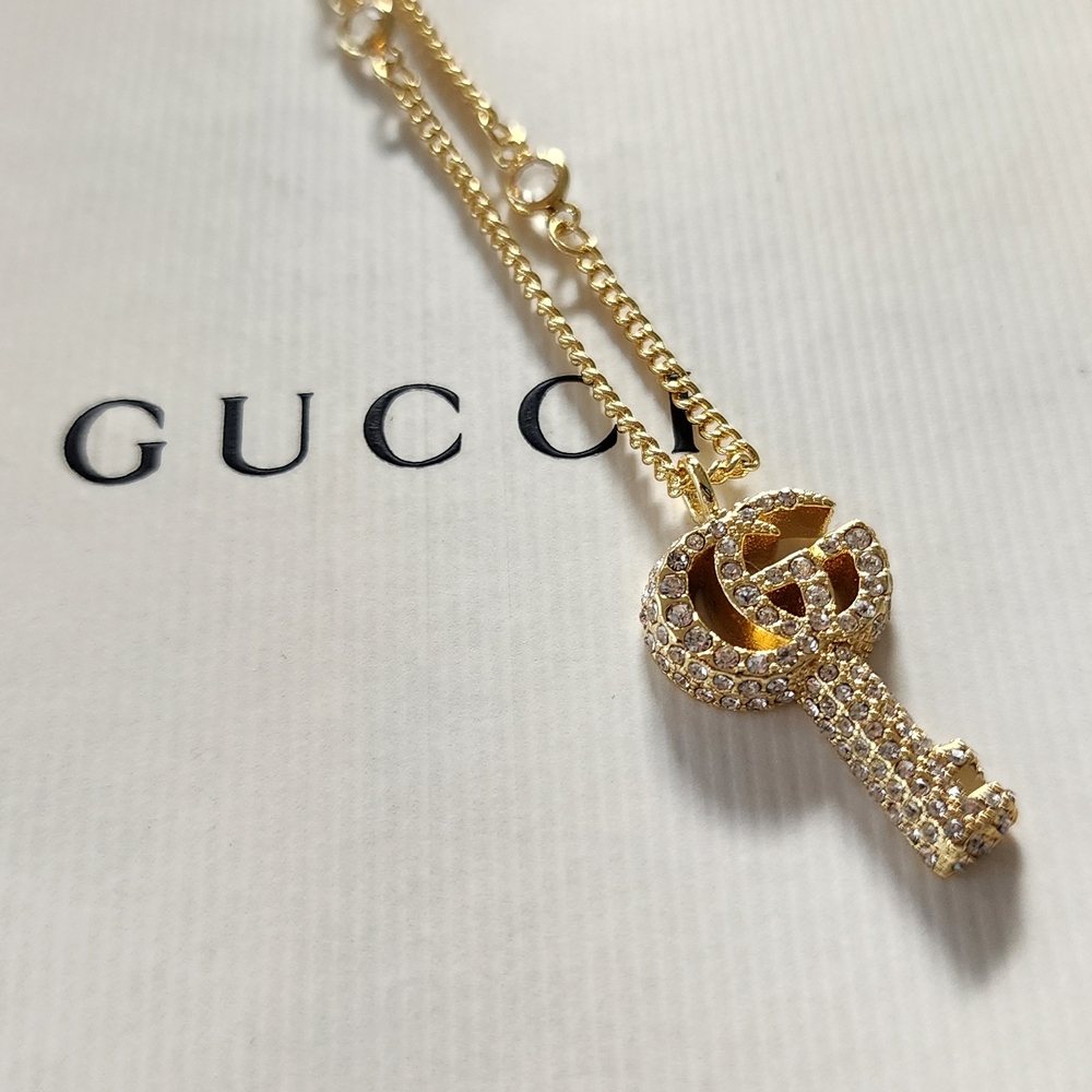Gucci Gold Ornate Key Necklace